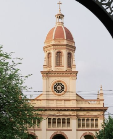 Beautiful cathedral with dome and bell tower